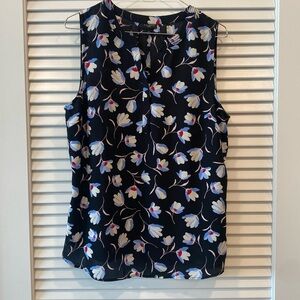 Talbots Sheer Black and Floral Tank Size LP